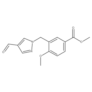 methyl 3-[(4-formyl-1H-pyrazol-1-yl)methyl]-4-methoxybenzoate Structure