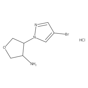 4-(4-bromopyrazol-1-yl)tetrahydrofuran-3-amine;hydrochloride结构式