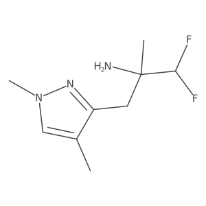 3-(1,4-dimethyl-1H-pyrazol-3-yl)-1,1-difluoro-2-methylpropan-2-amine结构式