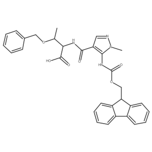 (2S,3R)-3-(benzyloxy)-2-{[5-({[(9H-fluoren-9-yl)methoxy]carbonyl}amino)-1-methyl-1H-pyrazol-4-yl]formamido}butanoic acid Structure