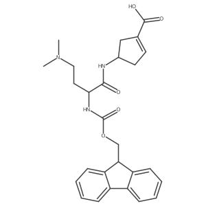 4-[4-(dimethylamino)-2-({[(9H-fluoren-9-yl)methoxy]carbonyl}amino)butanamido]cyclopent-1-ene-1-carboxylic acid Structure