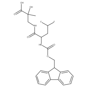 3-[2-({[(9H-fluoren-9-yl)methoxy]carbonyl}amino)-4,4-difluorobutanamido]-2-hydroxy-2-methylpropanoic acid结构式