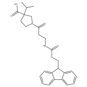 1-[3-({[(9H-fluoren-9-yl)methoxy]carbonyl}amino)propanoyl]-3-(propan-2-yl)pyrrolidine-3-carboxylic acid结构式