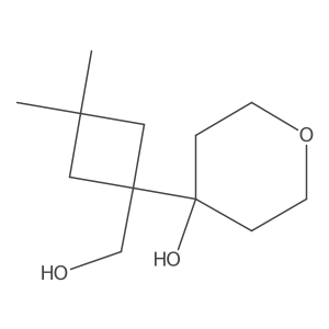 4-[1-(Hydroxymethyl)-3,3-dimethylcyclobutyl]oxan-4-ol结构式