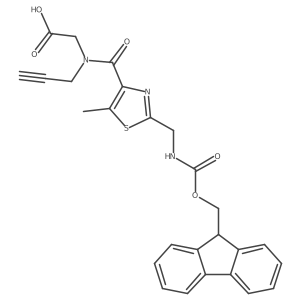 2-(1-{2-[({[(9H-fluoren-9-yl)methoxy]carbonyl}amino)methyl]-5-methyl-1,3-thiazol-4-yl}-N-(prop-2-yn-1-yl)formamido)acetic acid Structure