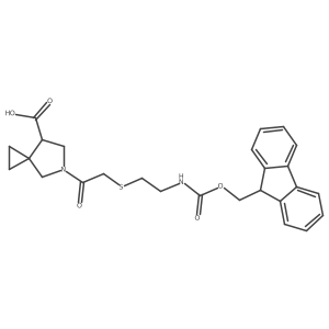 5-(2-{[2-({[(9H-fluoren-9-yl)methoxy]carbonyl}amino)ethyl]sulfanyl}acetyl)-5-azaspiro[2.4]heptane-7-carboxylic acid结构式
