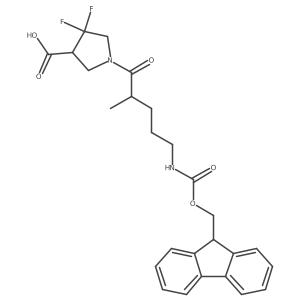 1-[5-({[(9H-fluoren-9-yl)methoxy]carbonyl}amino)-2-methylpentanoyl]-4,4-difluoropyrrolidine-3-carboxylic acid Structure