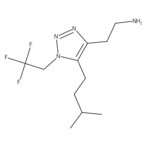 2-[5-(3-methylbutyl)-1-(2,2,2-trifluoroethyl)-1H-1,2,3-triazol-4-yl]ethan-1-amine结构式