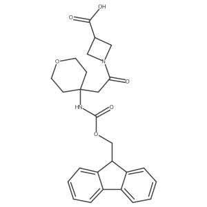1-{2-[4-({[(9H-fluoren-9-yl)methoxy]carbonyl}amino)oxan-4-yl]acetyl}azetidine-3-carboxylic acid结构式