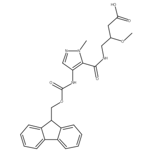 4-{[4-({[(9H-fluoren-9-yl)methoxy]carbonyl}amino)-1-methyl-1H-pyrazol-5-yl]formamido}-3-methoxybutanoic acid Structure
