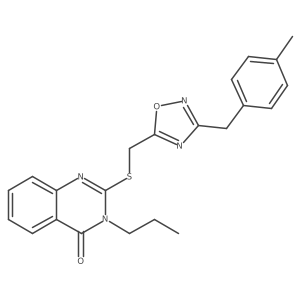 2-(((3-(4-methylbenzyl)-1,2,4-oxadiazol-5-yl)methyl)thio)-3-propylquinazolin-4(3H)-one Structure