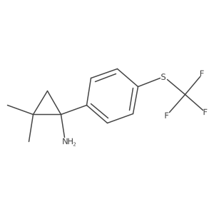 2,2-Dimethyl-1-{4-[(trifluoromethyl)sulfanyl]phenyl}cyclopropan-1-amine结构式