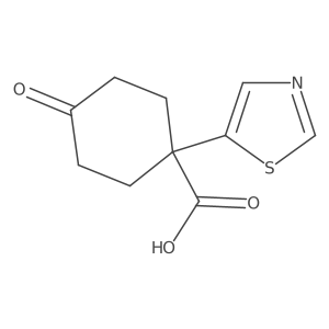 4-Oxo-1-(1,3-thiazol-5-yl)cyclohexane-1-carboxylic acid结构式
