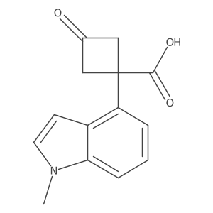 1-(1-methyl-1H-indol-4-yl)-3-oxocyclobutane-1-carboxylic acid Structure