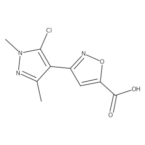3-(5-chloro-1,3-dimethyl-1H-pyrazol-4-yl)-1,2-oxazole-5-carboxylic acid Structure