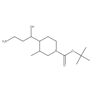 Tert-butyl 4-(3-amino-1-hydroxypropyl)-3-methylpiperidine-1-carboxylate结构式