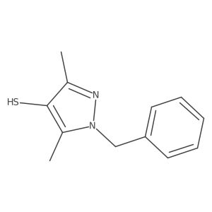 1-benzyl-3,5-dimethyl-1H-pyrazole-4-thiol结构式
