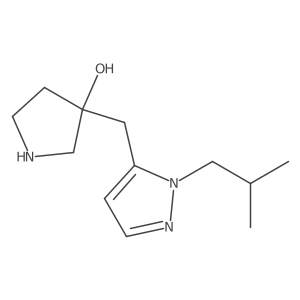 3-{[1-(2-methylpropyl)-1H-pyrazol-5-yl]methyl}pyrrolidin-3-ol Structure