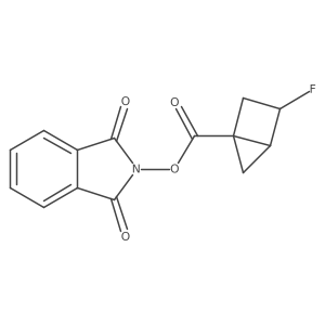 rac-1,3-dioxo-2,3-dihydro-1H-isoindol-2-yl (1R,3S,4S)-3-fluorobicyclo[2.1.0]pentane-1-carboxylate结构式
