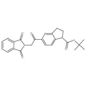 1-tert-butyl 5-(1,3-dioxo-2,3-dihydro-1H-isoindol-2-yl) 2,3-dihydro-1H-indole-1,5-dicarboxylate结构式