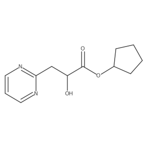 Cyclopentyl 2-hydroxy-3-(pyrimidin-2-yl)propanoate结构式