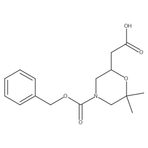 2-(6,6-Dimethyl-4-phenylmethoxycarbonylmorpholin-2-yl)acetic acid结构式