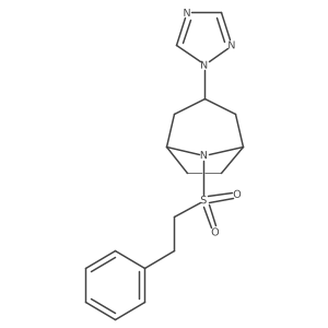 (1R,5S)-8-(phenethylsulfonyl)-3-(1H-1,2,4-triazol-1-yl)-8-azabicyclo[3.2.1]octane结构式