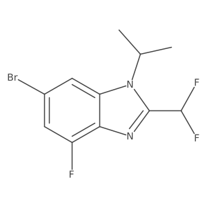 6-Bromo-2-(difluoromethyl)-4-fluoro-1-propan-2-ylbenzimidazole结构式