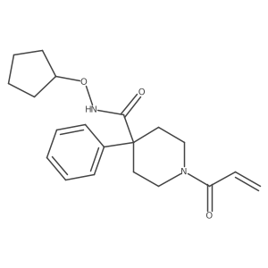 N-Cyclopentyloxy-4-phenyl-1-prop-2-enoylpiperidine-4-carboxamide结构式