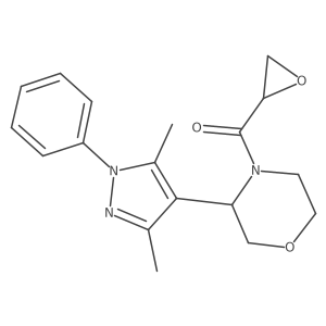 3-(3,5-dimethyl-1-phenyl-1H-pyrazol-4-yl)-4-(oxirane-2-carbonyl)morpholine结构式