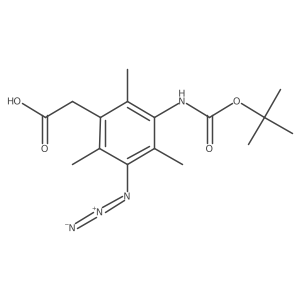 2-(3-Azido-5-{[(tert-butoxy)carbonyl]amino}-2,4,6-trimethylphenyl)acetic acid Structure