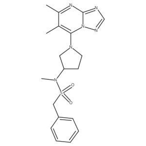 N-(1-{5,6-dimethyl-[1,2,4]triazolo[1,5-a]pyrimidin-7-yl}pyrrolidin-3-yl)-N-methyl-1-phenylmethanesulfonamide结构式
