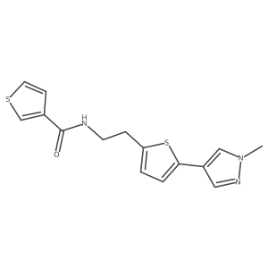N-{2-[5-(1-methyl-1H-pyrazol-4-yl)thiophen-2-yl]ethyl}thiophene-3-carboxamide结构式