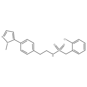 1-(2-chlorophenyl)-N-{2-[4-(1-methyl-1H-pyrazol-5-yl)phenyl]ethyl}methanesulfonamide结构式