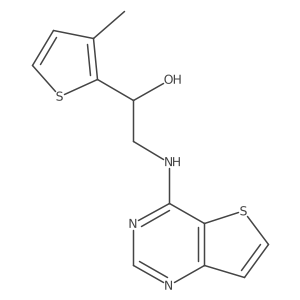 1-(3-Methylthiophen-2-yl)-2-({thieno[3,2-d]pyrimidin-4-yl}amino)ethan-1-ol结构式
