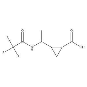 rac-(1R,2R)-2-[1-(trifluoroacetamido)ethyl]cyclopropane-1-carboxylic acid Structure