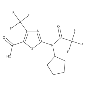 2-(N-cyclopentyl-2,2,2-trifluoroacetamido)-4-(trifluoromethyl)-1,3-thiazole-5-carboxylic acid结构式