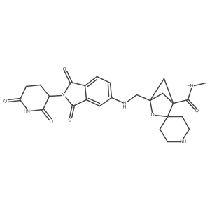 4-({[2-(2,6-dioxopiperidin-3-yl)-1,3-dioxo-2,3-dihydro-1H-isoindol-5-yl]amino}methyl)-N-methyl-3-oxaspiro[bicyclo[2.1.1]hexane-2,4'-piperidine]-1-carboxamide结构式