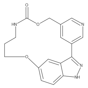 11H-4,10-Dioxa-6-aza-1(3,5)-indazola-2(3,5)-pyridinacyclodecaphan-5-one Structure