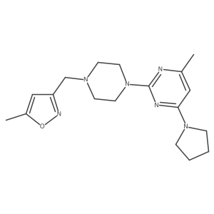 4-Methyl-2-{4-[(5-methyl-1,2-oxazol-3-yl)methyl]piperazin-1-yl}-6-(pyrrolidin-1-yl)pyrimidine结构式