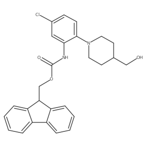 (9H-fluoren-9-yl)methyl N-{5-chloro-2-[4-(hydroxymethyl)piperidin-1-yl]phenyl}carbamate结构式
