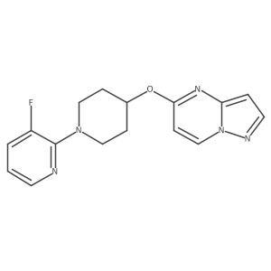 3-Fluoro-2-(4-{pyrazolo[1,5-a]pyrimidin-5-yloxy}piperidin-1-yl)pyridine结构式