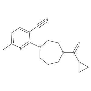 2-(4-Cyclopropanecarbonyl-1,4-diazepan-1-yl)-6-methylpyridine-3-carbonitrile结构式