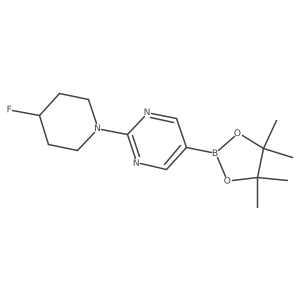 2-(4-Fluoropiperidin-1-yl)-5-(4,4,5,5-tetramethyl-1,3,2-dioxaborolan-2-yl)pyrimidine结构式