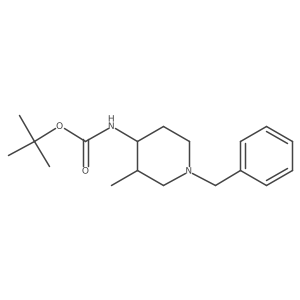 tert-butyl N-[(3R,4R)-1-benzyl-3-methylpiperidin-4-yl]carbamate Structure