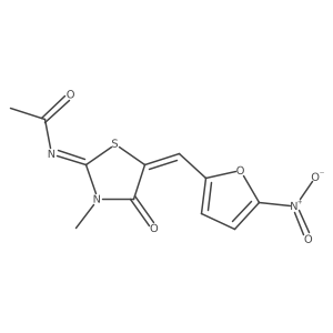 3-ME-2-Acetimino-5-(5NO2-2-furfurilidene)thiazol结构式