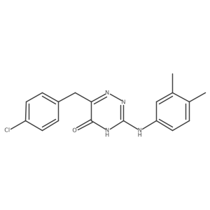 6-(4-chlorobenzyl)-3-[(3,4-dimethylphenyl)amino]-1,2,4-triazin-5(4H)-one结构式