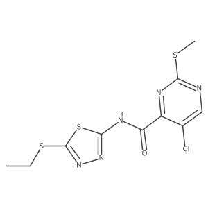 5-chloro-N-[5-(ethylsulfanyl)-1,3,4-thiadiazol-2-yl]-2-(methylsulfanyl)pyrimidine-4-carboxamide Structure