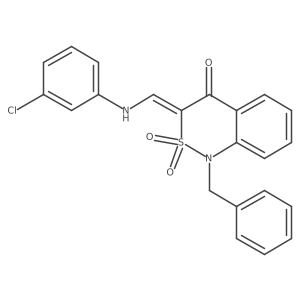 (3E)-1-benzyl-3-{[(3-chlorophenyl)amino]methylene}-1H-2,1-benzothiazin-4(3H)-one 2,2-dioxide Structure