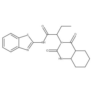 N-(1,3-benzothiazol-2-yl)-2-(2,4-dioxo-4a,5,6,7,8,8a-hexahydro-1H-quinazolin-3-yl)butanamide Structure